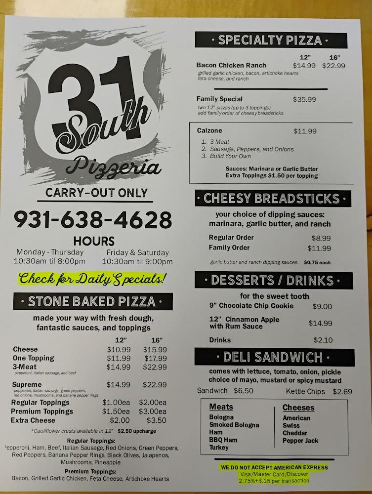 31 South pizza Chicken Salad