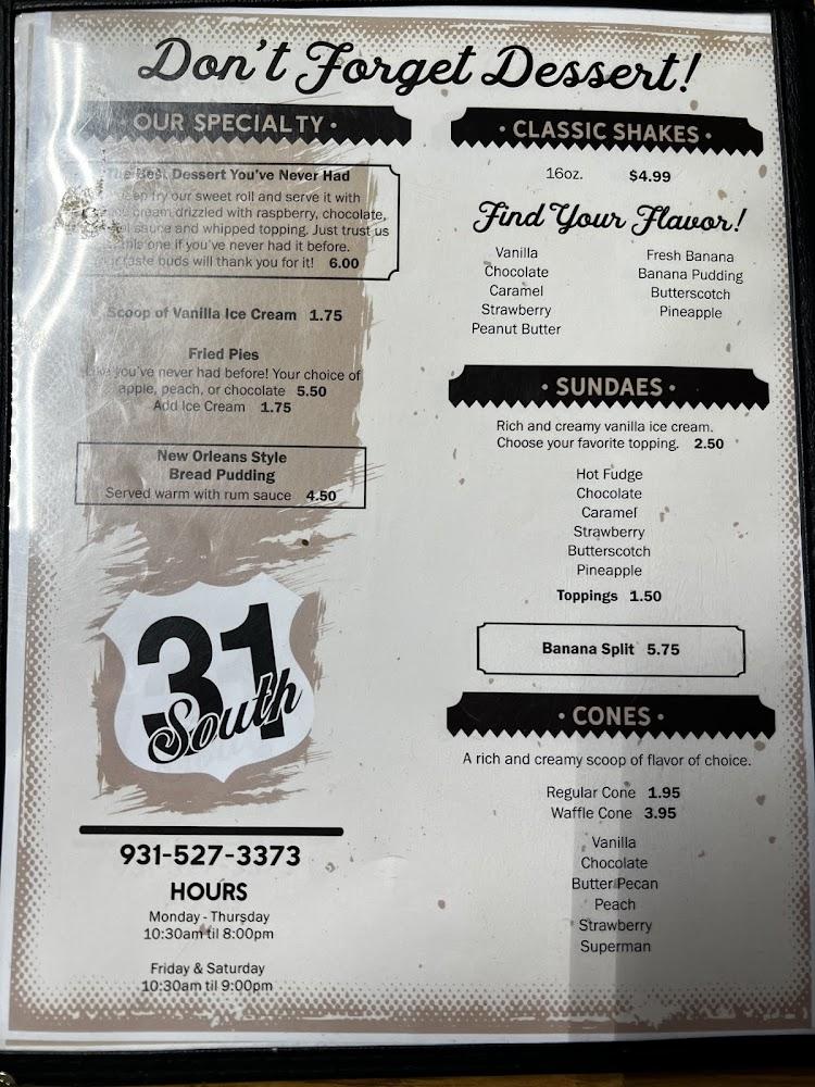 31 South pizza Menu image 3